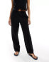 Monki co-ord linen wide leg trousers in black