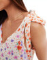 Wednesday's Girl patchwork floral tie detail playsuit in multi