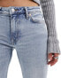 Weekday Flame low waist flared jeans in stone blue