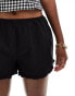 ASOS DESIGN poplin frill hem shorts in black