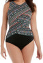 Miraclesuit Women’s 189497 High Neckline One Piece Multi Swimsuit Size 10