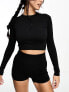 ASOS 4505 Icon seamless rib long sleeve crop top