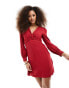 & Other Stories twist front mini dress in red