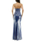 Juniors' High-Shine Strapless Evening Gown