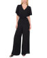 Women's Wear to Work Flutter Short Sleeve Smocked Waist Jumpsuit