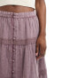 Miss Selfridge laundered lace insert prairie maxi skirt in washed lilac