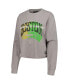 Women's Gray Distressed Boston Celtics Band Cropped Long Sleeve T-shirt