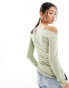 4th & Reckless off shoulder top in sage