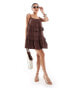 River Island macrame mini dress in brown