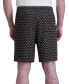 Men's Slim-Fit Diamond-Grid Logo-Print 7-1/2" Drawstring Shorts, Created for Macy's