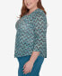 Plus Size Sedona Sky Novelty Space Dye Top with Necklace