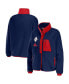 Women's Navy New England Patriots Polar Fleece Raglan Full-Snap Jacket