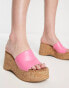 Madden Girl Zaharra cork platform sandal in hot pink