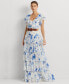 Women's Belted Tiered Floral Gown