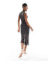 Extro & Vert pintripe sleeveless maxi dress in mesh