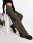 Urban Classics high waist wide leg cargo trousers in olive