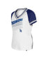 Women's White Los Angeles Dodgers Jersey Double Binding Raglan V-Neck T-Shirt