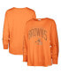 Women's Orange Distressed Cleveland Browns Tom Cat Long Sleeve T-shirt