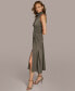 Women's Mock-Neck Ruched Asymmetrical Dress