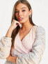 Forever New sequin drape mini dress in pastel ombre