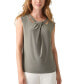 Petite Twist-Neck Cutout Sleeveless Top