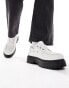 ASOS DESIGN lace up boat shoes in white with chunky sole