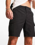 New Look nylon cargo shorts in black