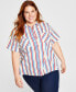 Plus Size Striped Camp Shirt