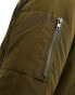 Le Breve Tall bomber jacket with hood in khaki