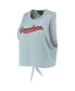 Women's Light Blue Cleveland Guardians Open Back Twist-Tie Tank Top