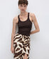 Women's Animal-Print Draped Skirt