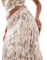 ASOS DESIGN low rise maxi skirt co ord in natural print