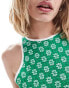 COLLUSION flower lace top in green