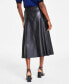 Women's Paneled Faux-Leather Midi Skirt