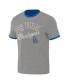 Men's Darius Rucker Collection by Royal, Gray Los Angeles Dodgers Two-Way Ringer Reversible T-shirt