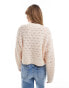 Miss Selfridge pretty pointelle stitch jumper in soft pink