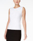 Pleat Neck Sleeveless Top, Regular and Petite Sizes