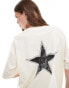 ASOS DESIGN oversized t-shirt with star graphic in ecru