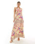 Vero Moda halterneck maxi dress in mixed floral print