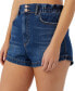 Juniors' Tasia Rigid Paperbag-Waist Jean Shorts