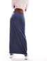 Monki super soft maxi skirt in navy