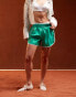 Pieces Sport Core contrast trim shorts in green and white