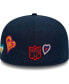 Men's Navy New England Patriots Chain Stitch Heart 59FIFTY Fitted Hat