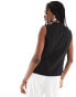 Extro & Vert tie front blazer top in black co-ord