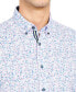 Men's Slim-Fit Performance Stretch Floral Print Short-Sleeve Button-Down Shirt