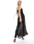 Weekday Yoko sheer maxi slip dress in black