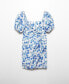 Women's Balloon Sleeves Printed Dress