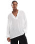 ASOS DESIGN overhead sheer shirt in white