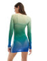 adidas Originals ruched mini dress in green ombre