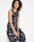 Women's Printed Smocked Tiered Maxi Dress